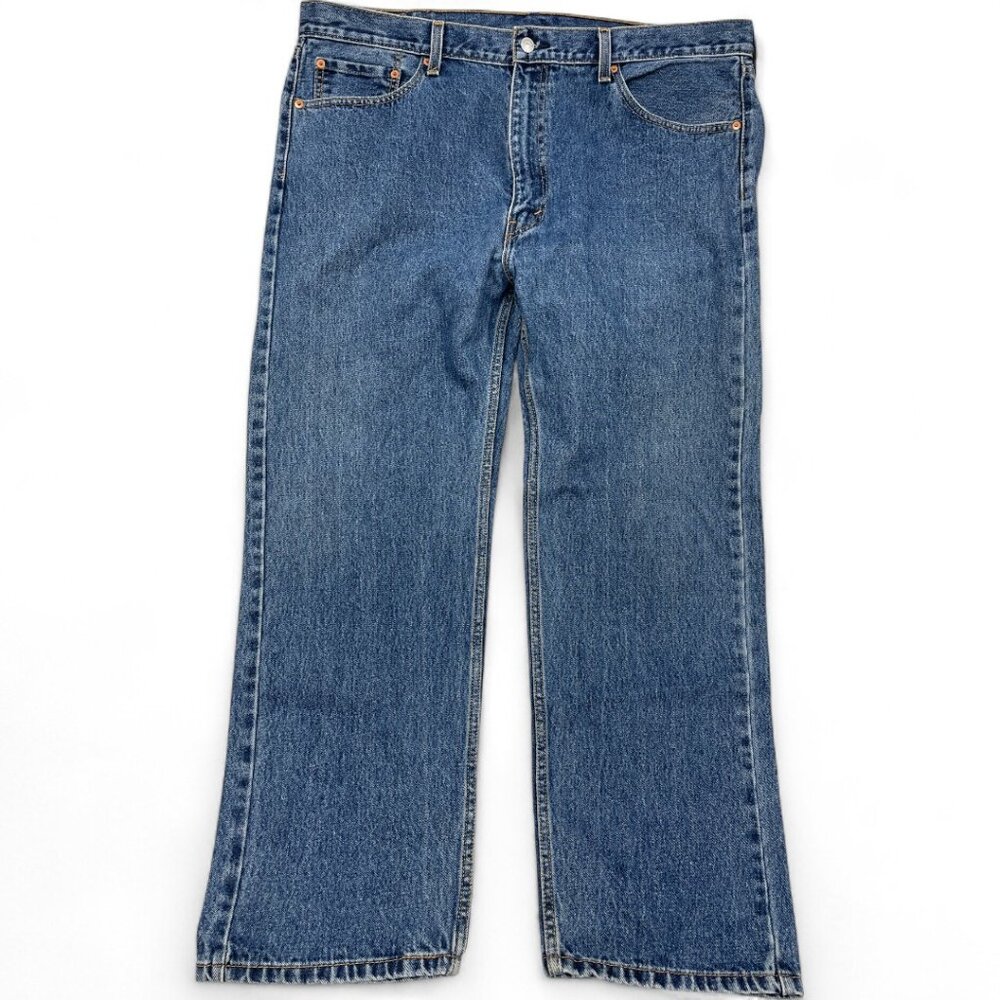 Levi's 505 Blue Regular Straight Leg Denim Jeans Men's 42x30